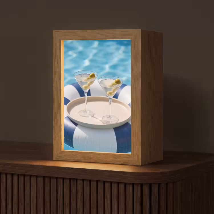 Gepersonaliseerde Lightbox - Cocktail - Zwembad - Zomer - Blauw — 1