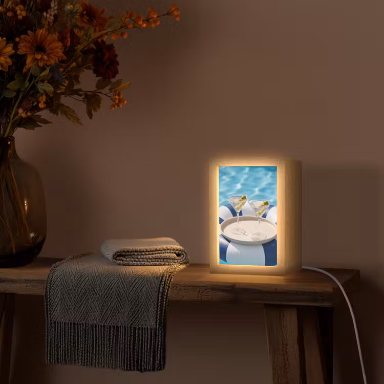 Gepersonaliseerde Lightbox - Cocktail - Zwembad - Zomer - Blauw — 3