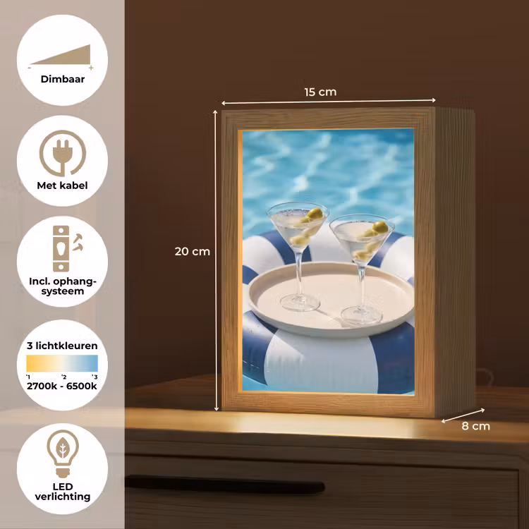 Gepersonaliseerde Lightbox - Cocktail - Zwembad - Zomer - Blauw — 7