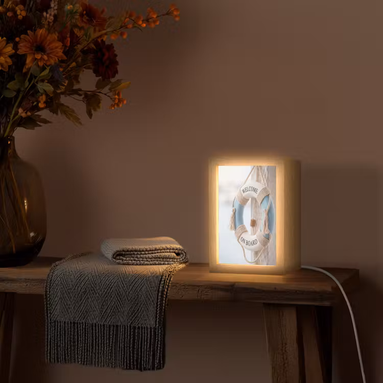 Gepersonaliseerde Lightbox - Reddingsboei - Maritiem - Welkom - Blauw - Wit — 3