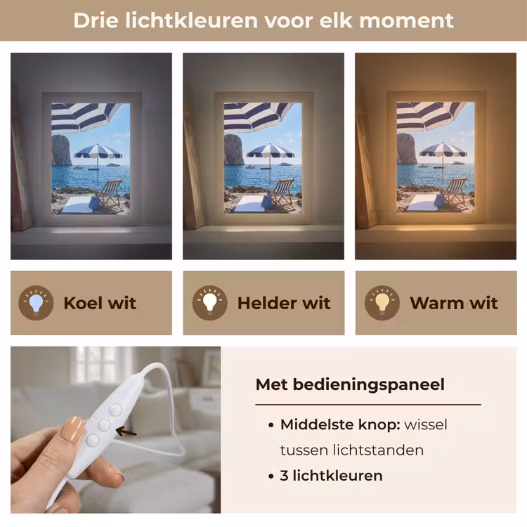 Gepersonaliseerde Lightbox - Strand - Ligstoel - Parasol - Zomer - Blauw — 6