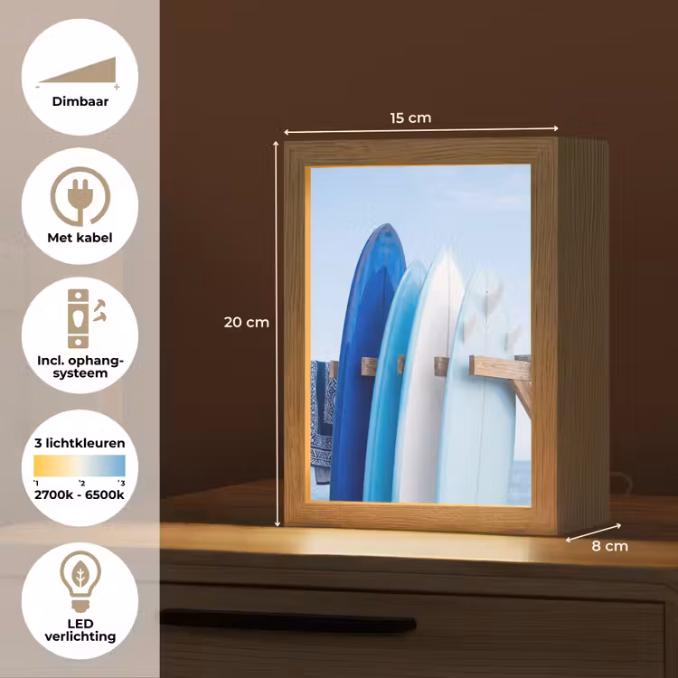 Gepersonaliseerde Lightbox - Surfplank - Strand - Zomer - Blauw - Water — 7