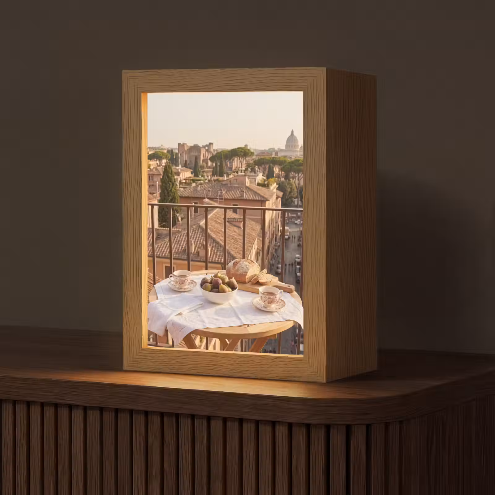 Gepersonaliseerde Lightbox - Eten - Ontbijt - Balkon - Stad - Zonsopgang — 1