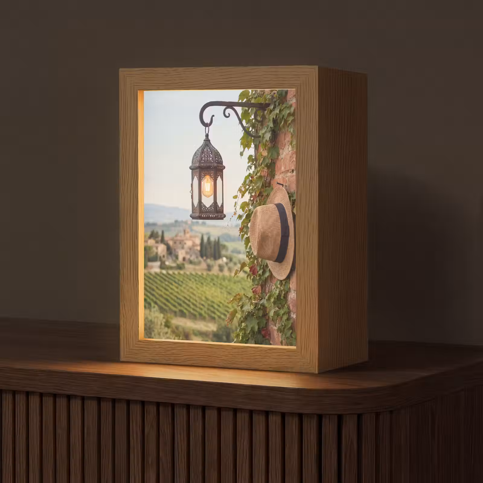 Gepersonaliseerde Lightbox - Lantaarn - Wijngaard - Landschap - Italiaans — 1