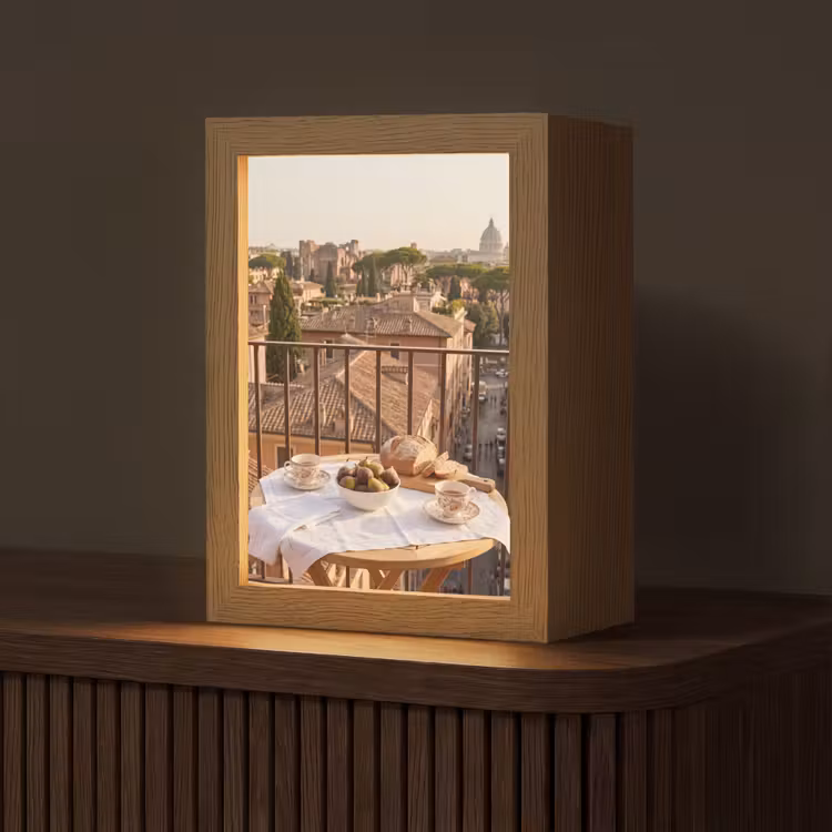 Gepersonaliseerde Lightbox - Eten - Ontbijt - Balkon - Stad - Zonsopgang — 1