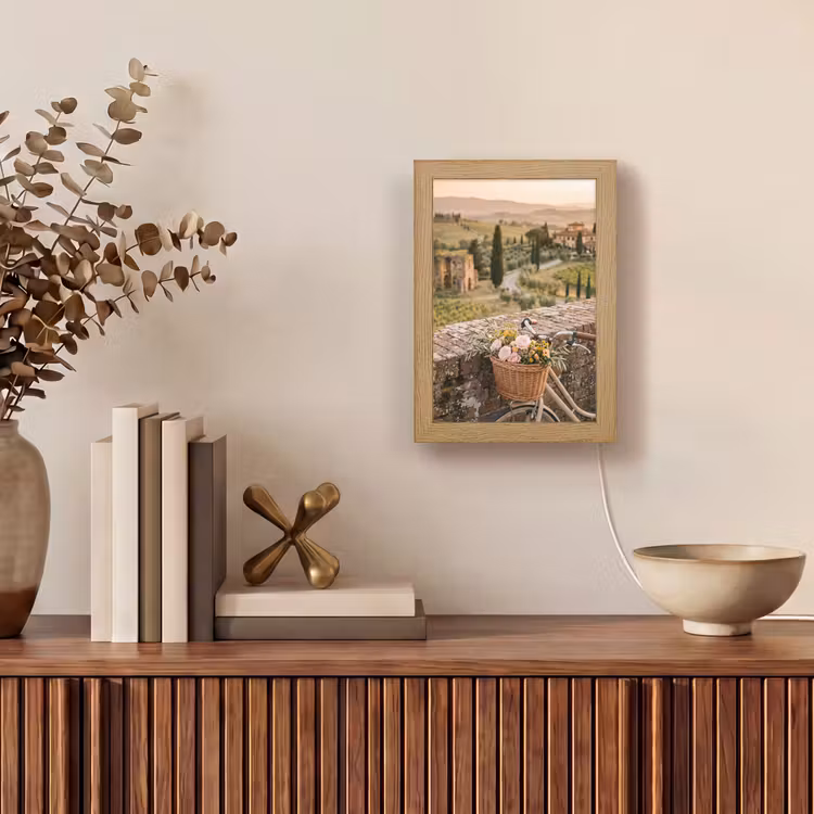 Gepersonaliseerde Lightbox - Fiets - Bloemen - Toscane - Landschap - Roze — 4