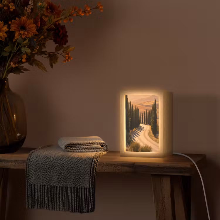 Gepersonaliseerde Lightbox - Landschap - Weg - Bomen - Natuur - Goud — 3
