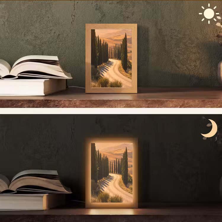 Gepersonaliseerde Lightbox - Landschap - Weg - Bomen - Natuur - Goud — 5