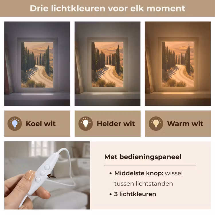 Gepersonaliseerde Lightbox - Landschap - Weg - Bomen - Natuur - Goud — 6