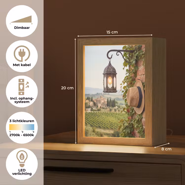 Gepersonaliseerde Lightbox - Lantaarn - Wijngaard - Landschap - Italiaans — 7