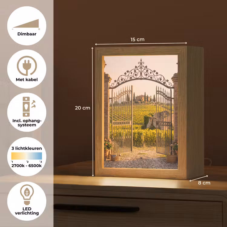 Gepersonaliseerde Lightbox - Poort - Landschap - Platteland - Zonlicht - Warm — 7