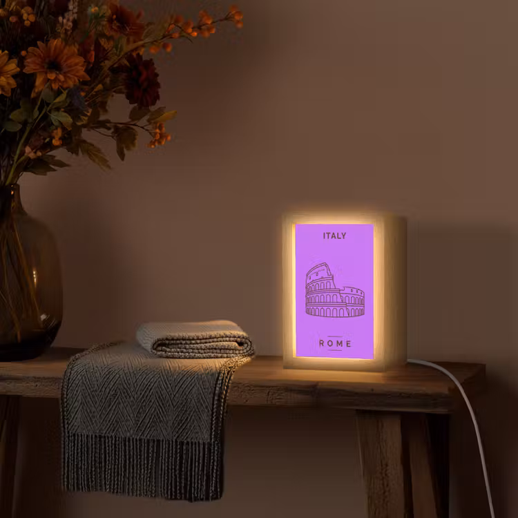 Gepersonaliseerde Lightbox - Architectuur - Colosseum - Rome - Minimalistisch - Paars — 3