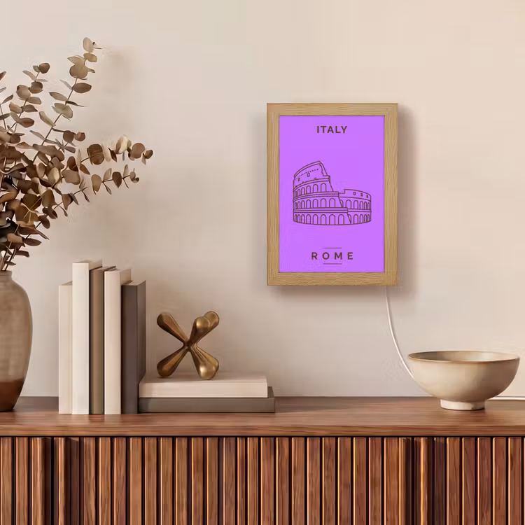 Gepersonaliseerde Lightbox - Architectuur - Colosseum - Rome - Minimalistisch - Paars — 4