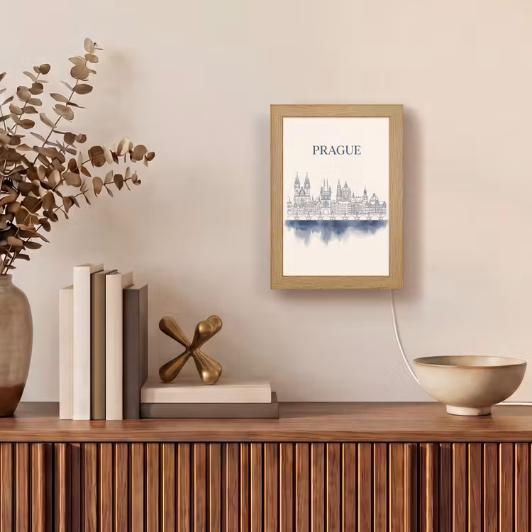 Gepersonaliseerde Lightbox - Praag - Skyline - Architectuur - Blauw — 4