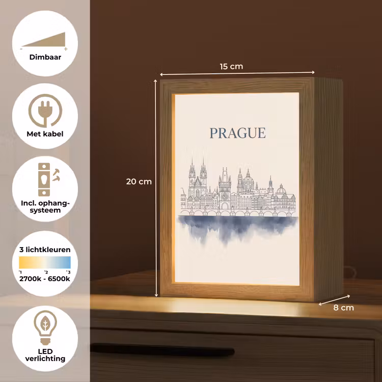 Gepersonaliseerde Lightbox - Praag - Skyline - Architectuur - Blauw — 7