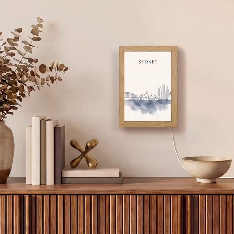 Gepersonaliseerde Lightbox - Stad - Skyline - Architectuur - Minimalistisch - Blauw — 4