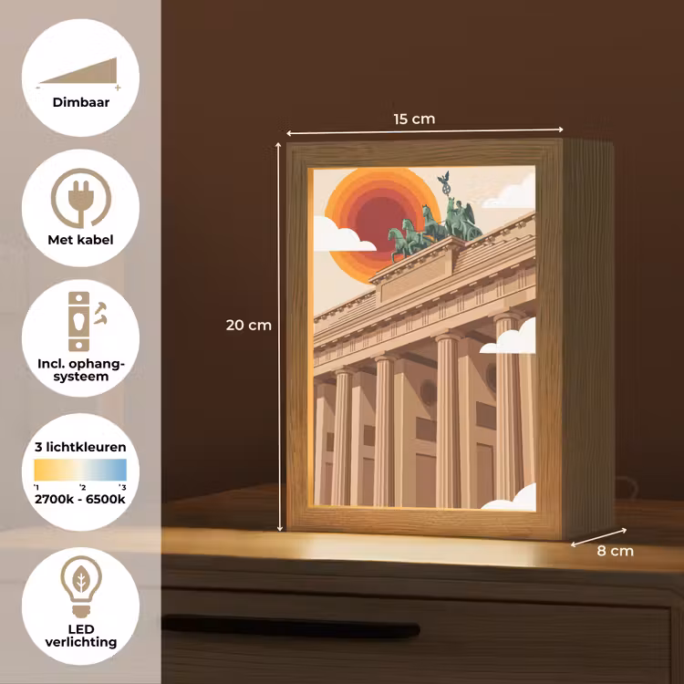 Gepersonaliseerde Lightbox - Architectuur - Brandenburg - Berlijn - Zonsondergang - Historisch — 7