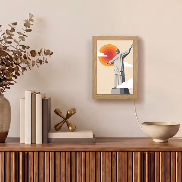 Gepersonaliseerde Lightbox - Monument - Stad - Zonsondergang - Minimalistisch - Oranje — 4