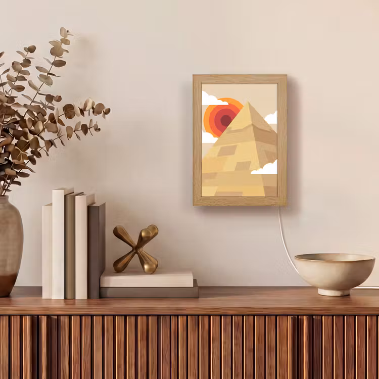 Gepersonaliseerde Lightbox - Piramide - Zon - Woestijn - Modern - Oranje — 4
