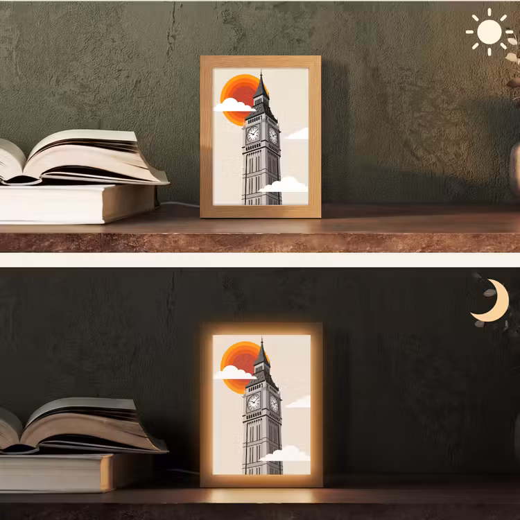 Gepersonaliseerde Lightbox - Toren - Klok - Londen - Architectuur - Retro — 5