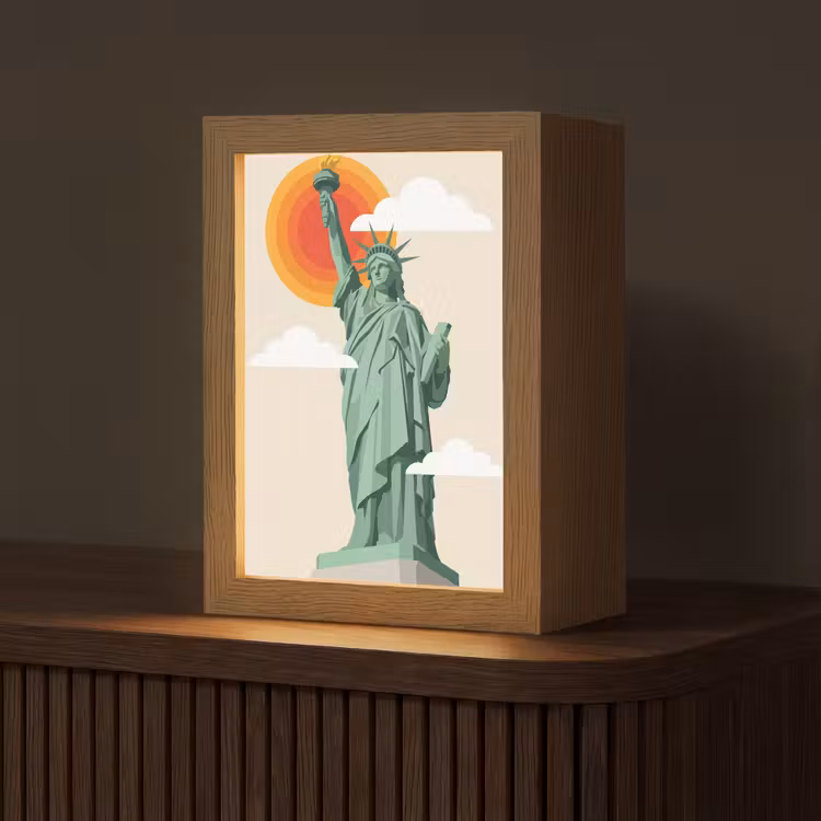 Gepersonaliseerde Lightbox - Vrijheidsbeeld - New York - Zon - Modern — 1