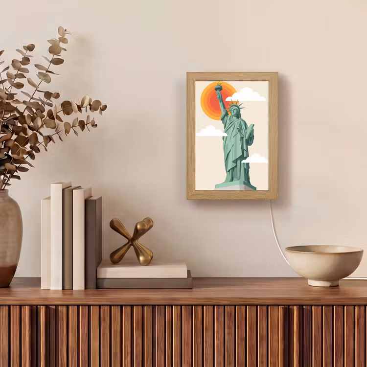 Gepersonaliseerde Lightbox - Vrijheidsbeeld - New York - Zon - Modern — 4