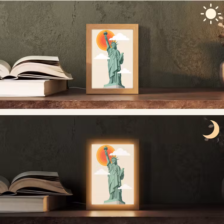Gepersonaliseerde Lightbox - Vrijheidsbeeld - New York - Zon - Modern — 5
