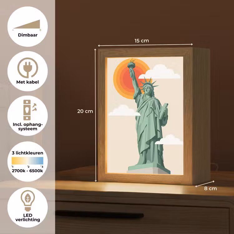 Gepersonaliseerde Lightbox - Vrijheidsbeeld - New York - Zon - Modern — 7