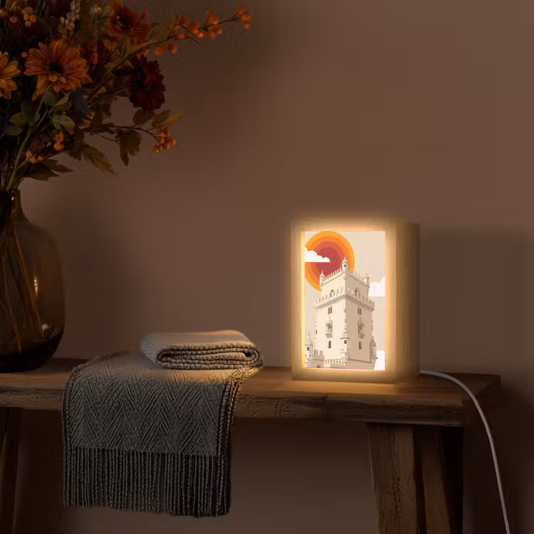 Gepersonaliseerde Lightbox - Toren - Rivier - Architectuur - Modern - Oranje — 3