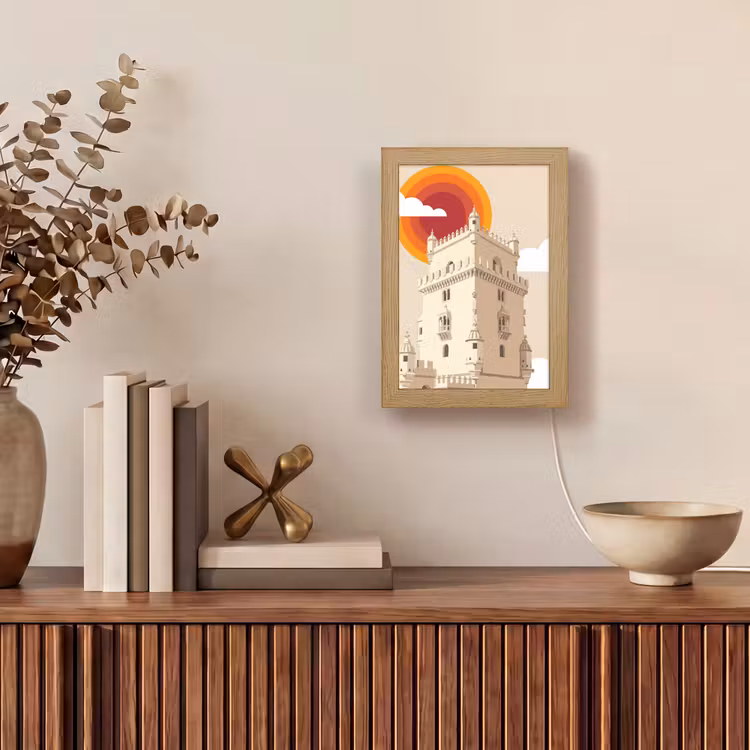 Gepersonaliseerde Lightbox - Toren - Rivier - Architectuur - Modern - Oranje — 4