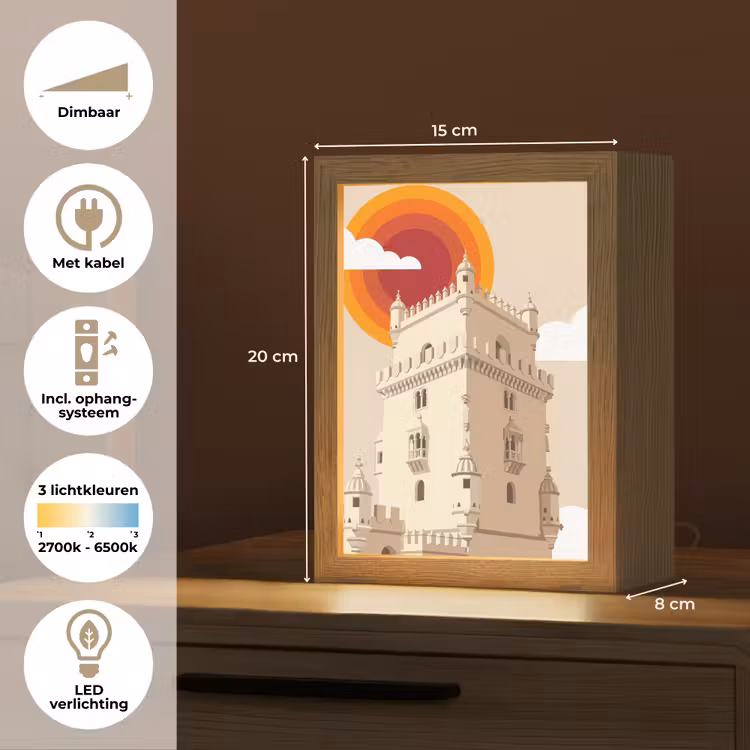 Gepersonaliseerde Lightbox - Toren - Rivier - Architectuur - Modern - Oranje — 7