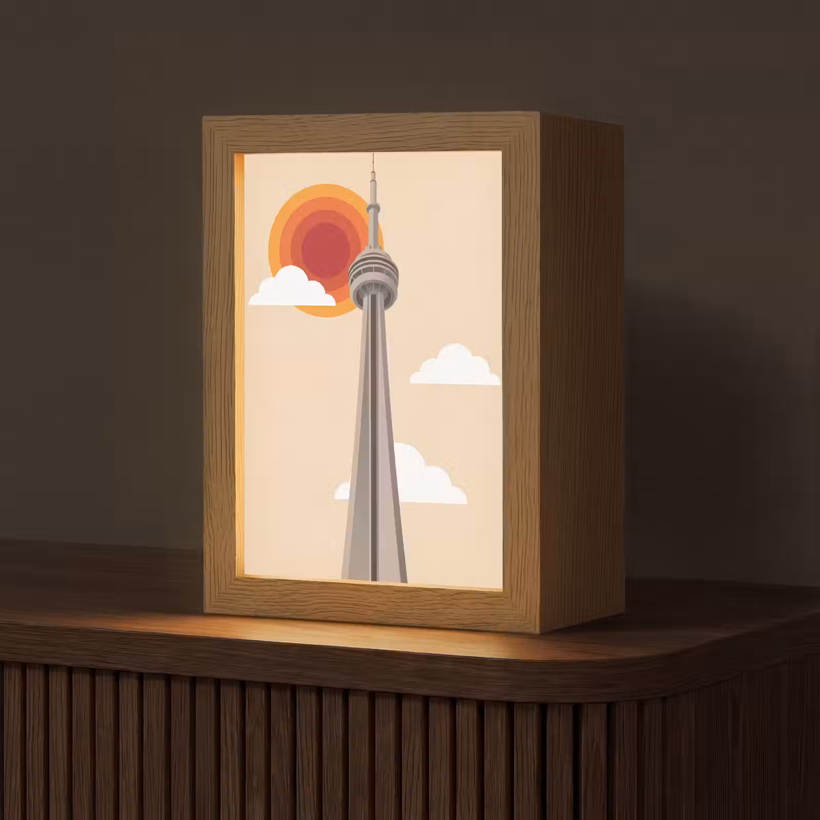 Gepersonaliseerde Lightbox - Stad - Gebouw - Architectuur - Retro - Oranje — 1