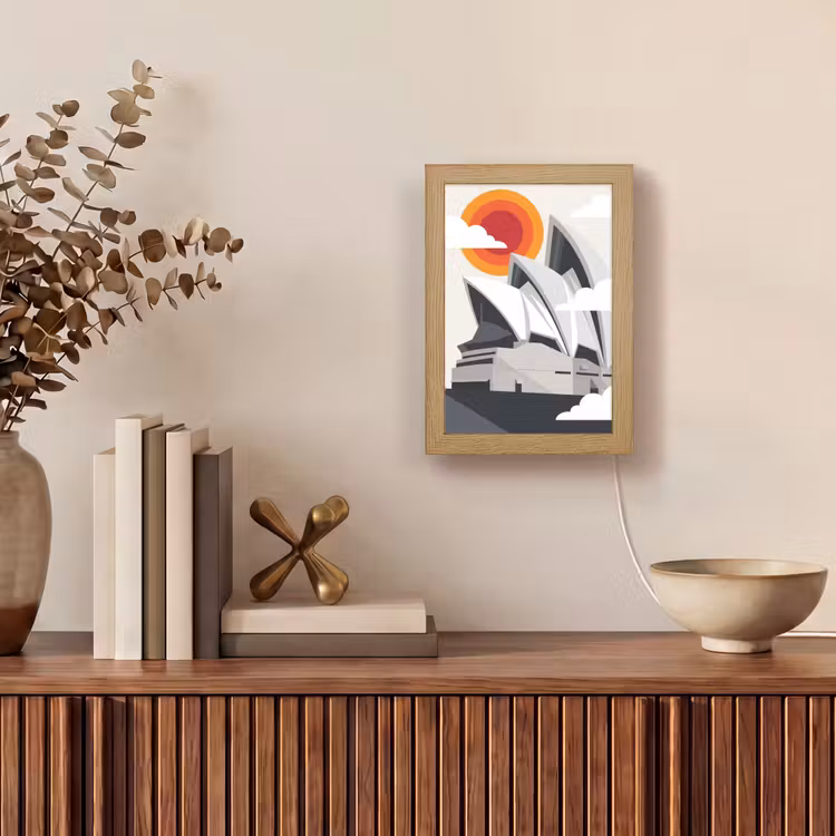 Gepersonaliseerde Lightbox - Architectuur - Stadsgezicht - Modern - Grijs - Oranje — 4