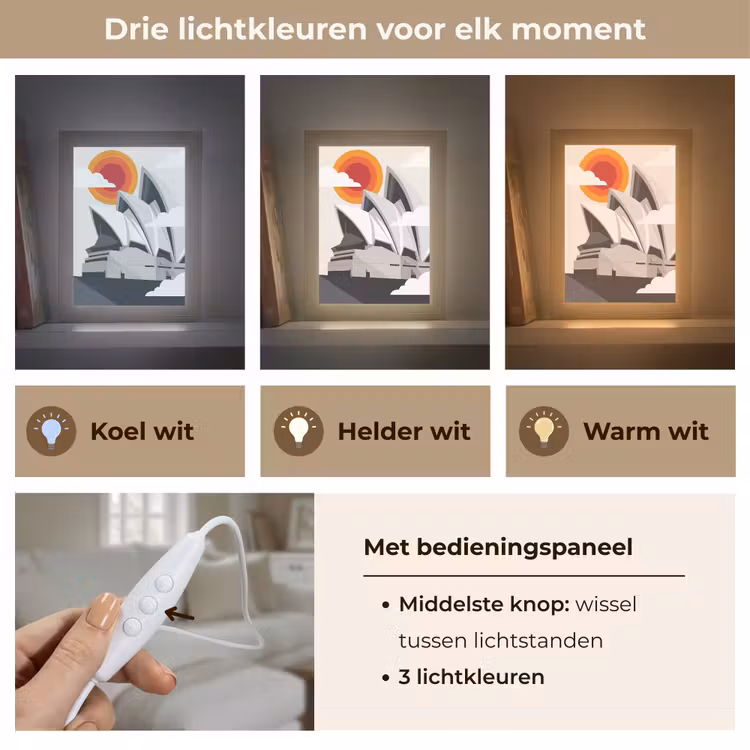 Gepersonaliseerde Lightbox - Architectuur - Stadsgezicht - Modern - Grijs - Oranje — 6
