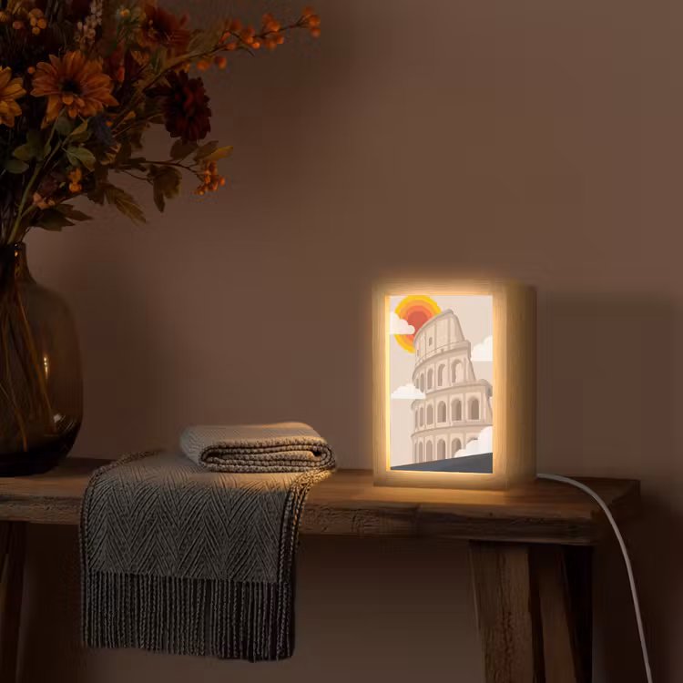 Gepersonaliseerde Lightbox - Colosseum - Zonsopgang - Rome - Architectuur - Beige — 3