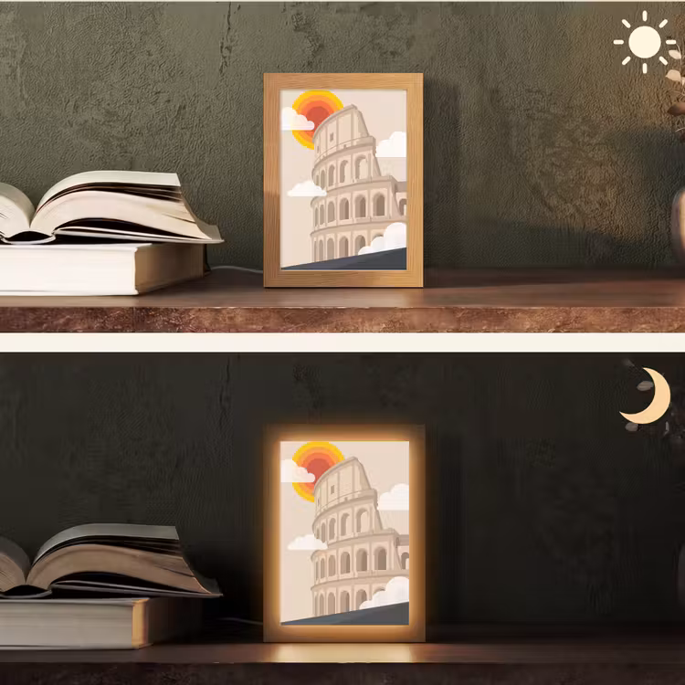 Gepersonaliseerde Lightbox - Colosseum - Zonsopgang - Rome - Architectuur - Beige — 5