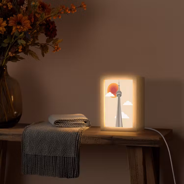 Gepersonaliseerde Lightbox - Stad - Gebouw - Architectuur - Retro - Oranje — 3