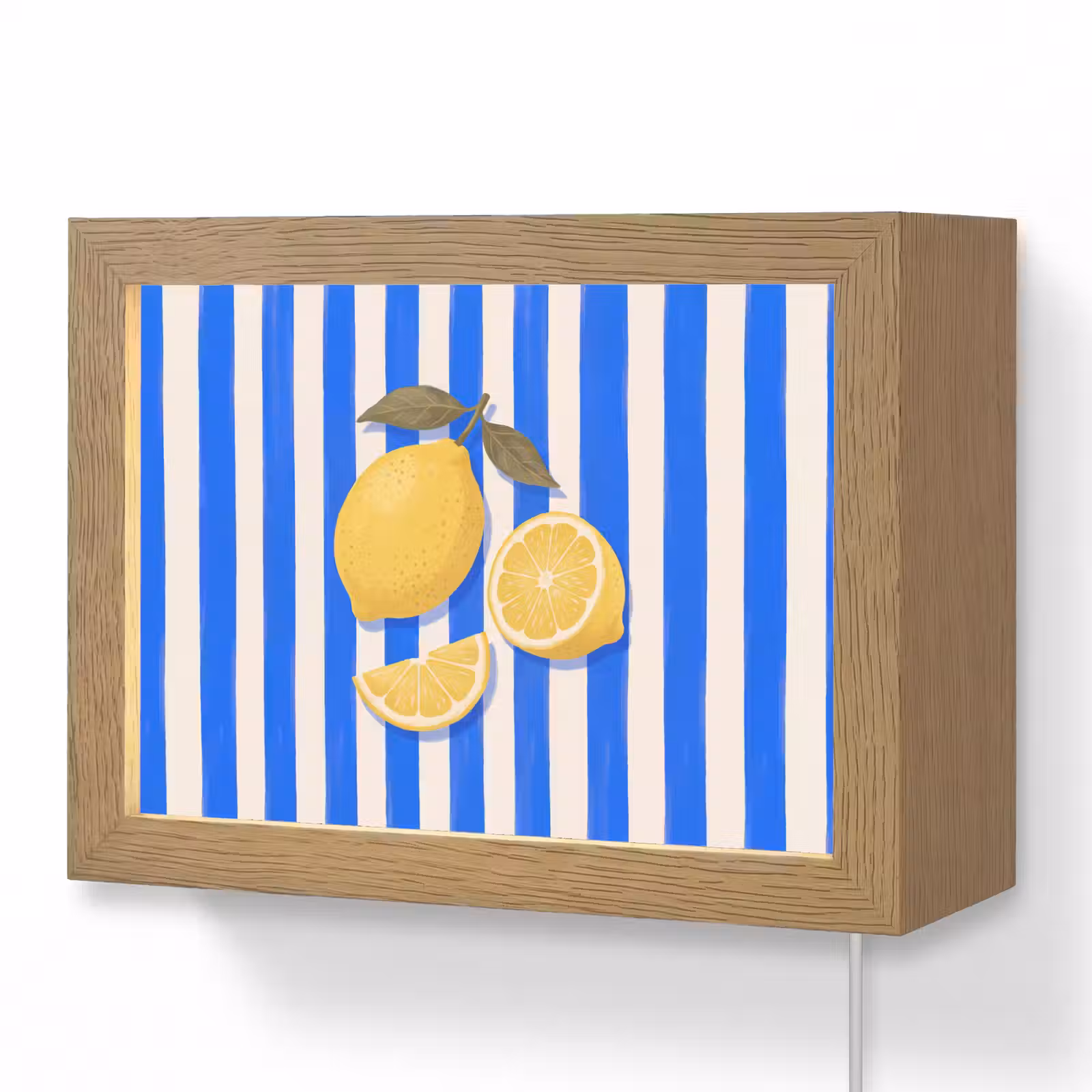 Lightbox - Wandlamp - Fruit - Citroen - Zomer - Geel - Blauw — 1