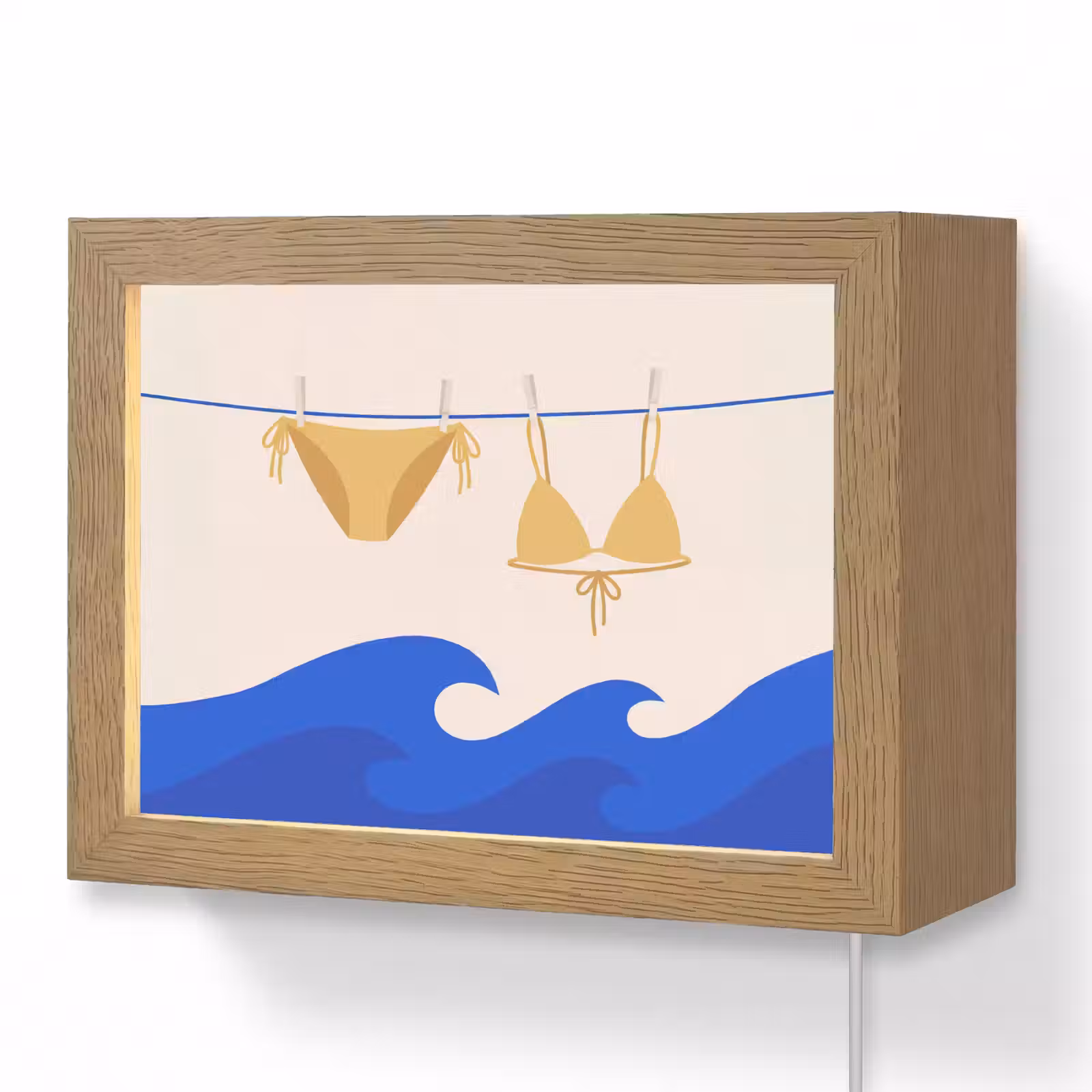 Lightbox - Wandlamp - Zwemkleding - Zee - Zomer - Illustratie - Geel — 1