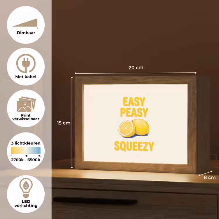 Lightbox - Wandlamp - Eten - Citroenen - Keuken - Illustratie - Geel — 9