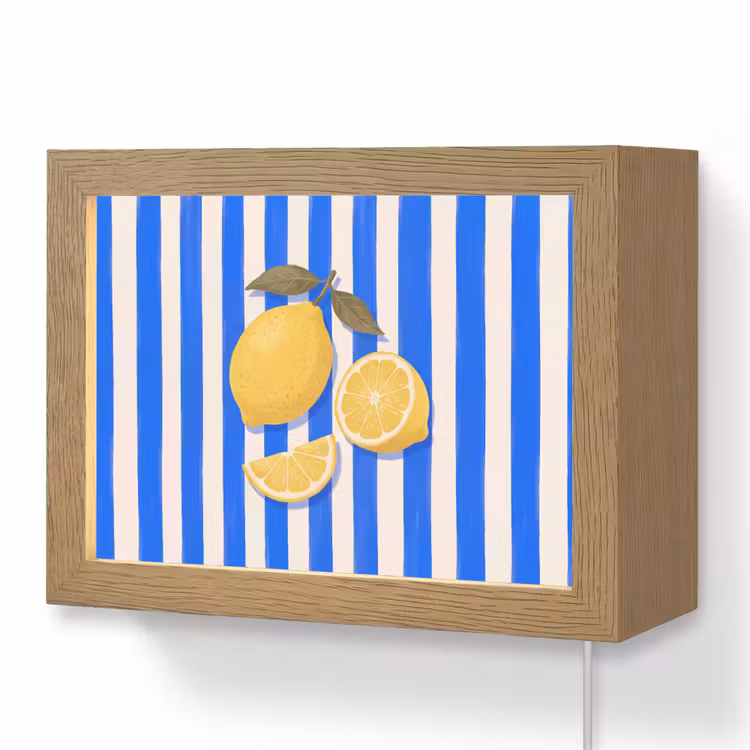 Lightbox - Wandlamp - Fruit - Citroen - Zomer - Geel - Blauw — 1