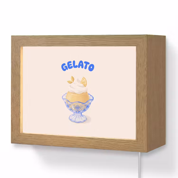Lightbox - Wandlamp - IJs - Citroen - Illustratie - Geel - Dessert — 1