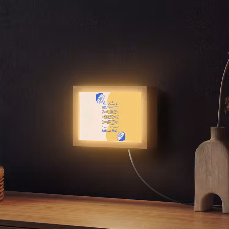 Lightbox - Wandlamp - Italië - Eten - Citroen - Vis - Grafisch — 2