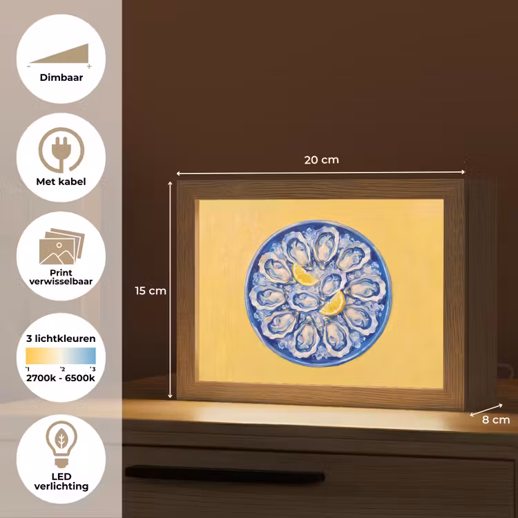 Lightbox - Wandlamp - Oesters - Citroen - IJs - Modern - Geel — 9