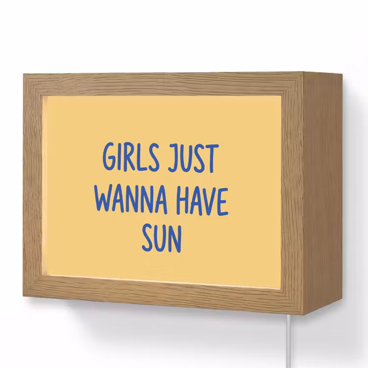 Lightbox - Wandlamp - Tekst - Zon - Zomer - Modern - Geel — 1