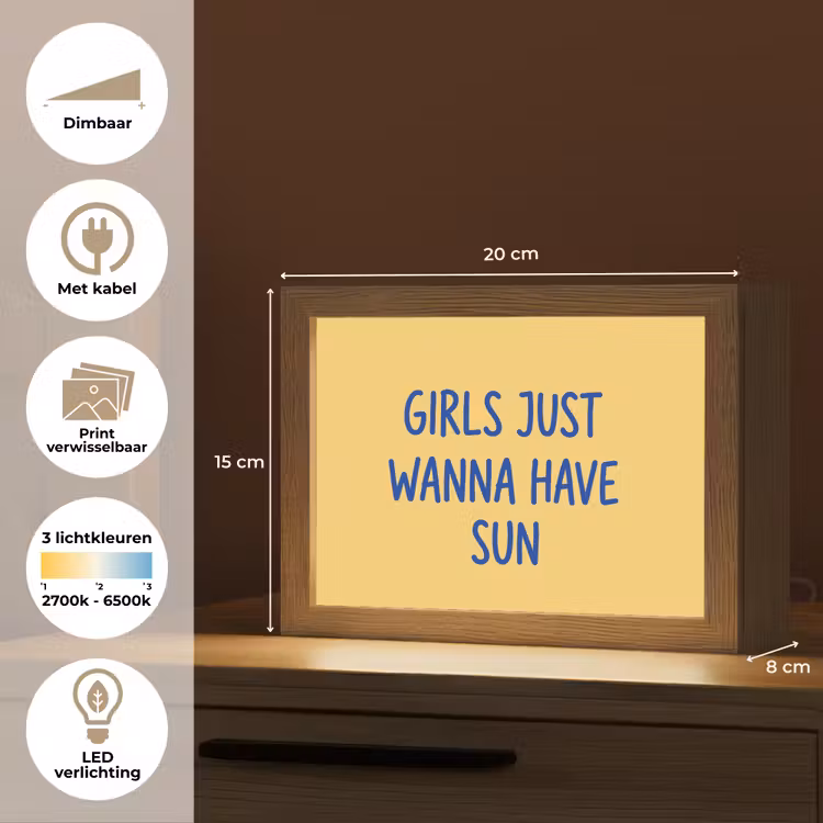 Lightbox - Wandlamp - Tekst - Zon - Zomer - Modern - Geel — 9