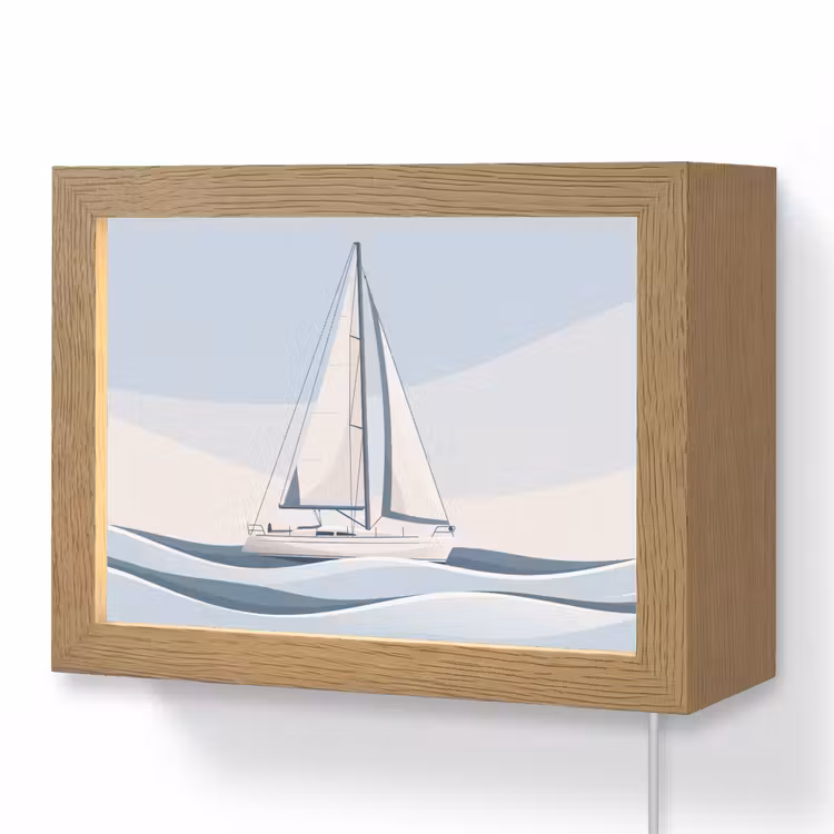 Lightbox - Wandlamp - Boot - Zeil - Zee - Modern - Beige — 1