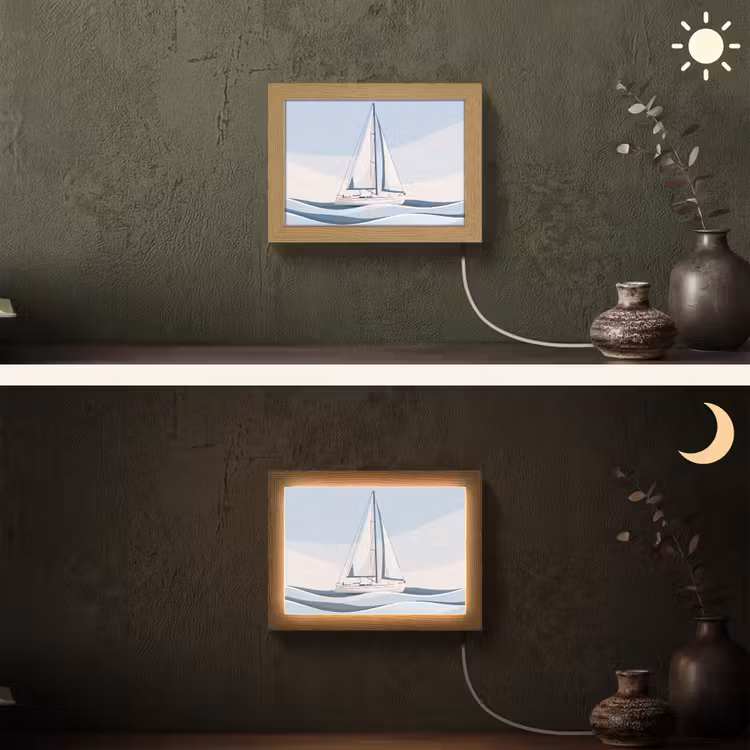Lightbox - Wandlamp - Boot - Zeil - Zee - Modern - Beige — 3