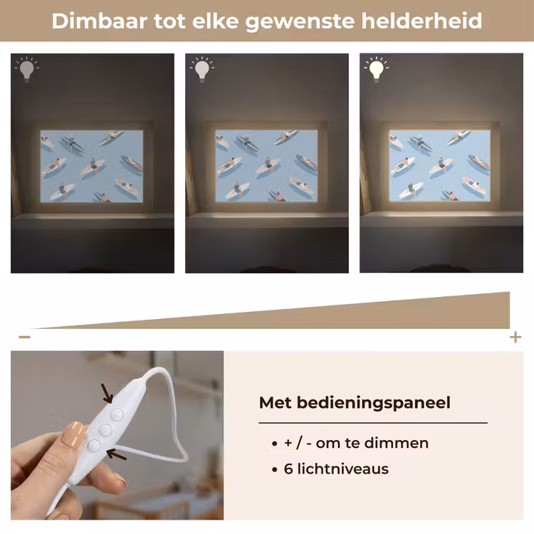 Lightbox - Wandlamp - Mensen - Surfen - Water - Zomer - Illustratie — 8