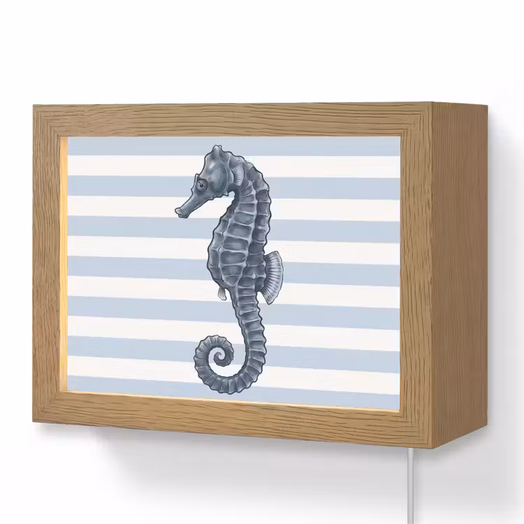 Lightbox - Wandlamp - Vis - Oceaan - Illustratie - Blauw - Strepen — 1